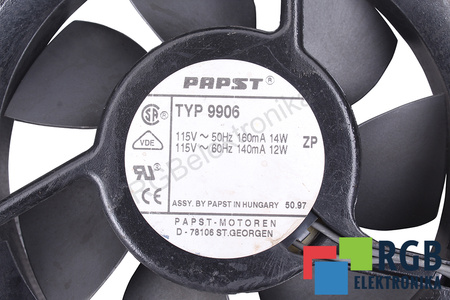 9906 EBM PAPST 120X120X25MM 115V VENTILIATORIUS