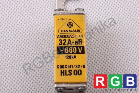 SAUGIKLIS HLS00 JEAN MULLER VDE0636/23 32A-AR, 660V, 120KA