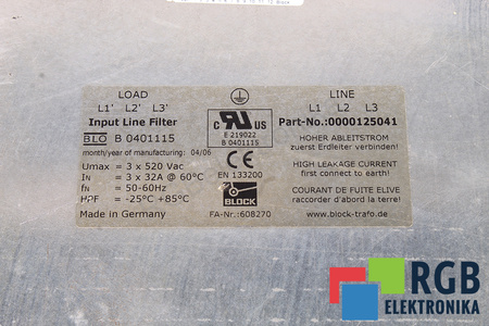 B0401115 BLOCK 0000125041 FILTRAS