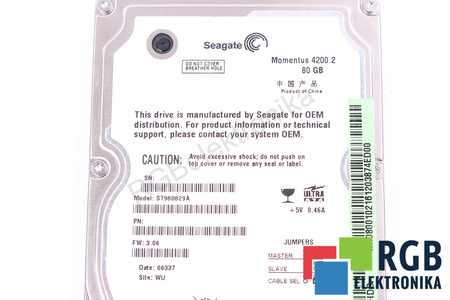 ST980829A SEAGATE 2.5" 80GB ATA/IDE