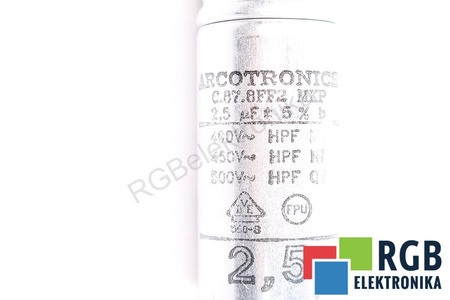 KONDENSATORIUS C.87.8FF2MKP ARCOTRONICS 2.5UF, 500V KONDENSATORIUS