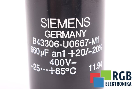 KONDENSATORIUS B43306-U0667-M1 SIEMENS 660UF, 400VDC