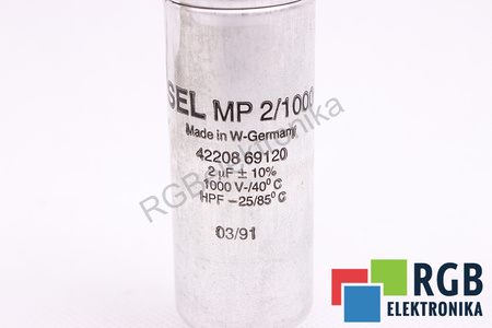 KONDENSATORIUS MP2/1000 BAUMÜLLER 4220869120 2UF, 1000VDC KONDENSATORIUS
