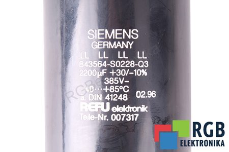 KONDENSATORIUS B43564-S0228-Q3 SIEMENS 2200UF, 385V