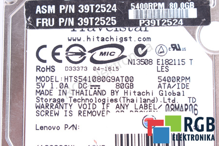 HTS541080G9AT00 HITACHI TRAVELSTAR 2.5" 80GB ATA/IDE