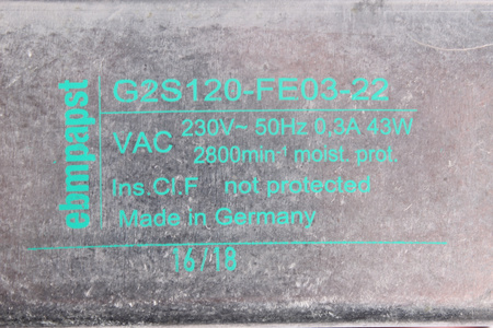 G2S120-FE03-22 EBM PAPST 230V, 0.3A, 1-F VENTILIATORIUS