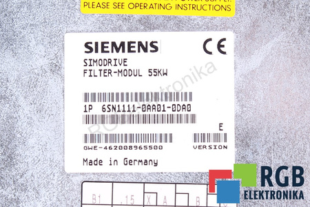 6SN1111-0AA01-0DA0 SIEMENS 55KW SIMODRIVE DROSELINĖ SKLENDĖ