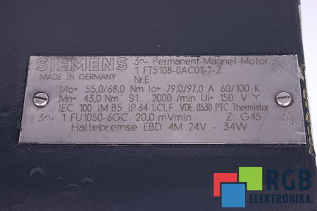 1FT5108-0AC01-2-Z SIEMENS Z=G45 STATORIAUS