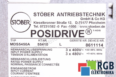 MDS5450A STOBER 55410 POSIDRIVE MDS500