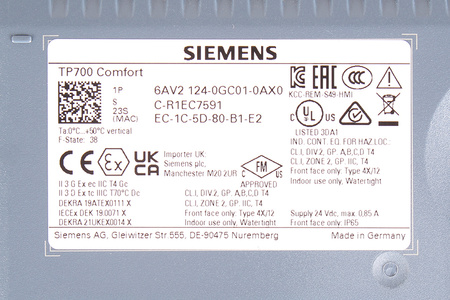 6AV2124-0GC01-0AX0 SIEMENS SIMATIC HMI TP700 COMFORT