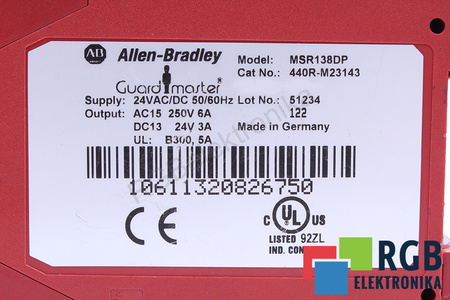 MSR138DP ALLEN BRADLEY GUARDMASTER SAUGOS RELĖ