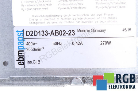 D2D133-AB02-23 EBM PAPST VENTILIATORIUS