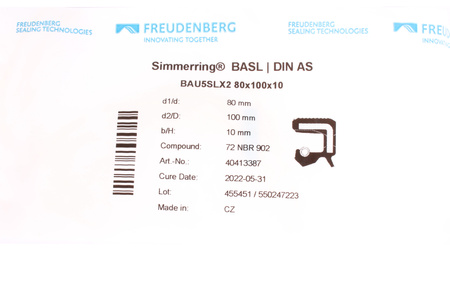 BAU5SLX2 FREUDENBERG 72NBR902 PAKAVIMAS