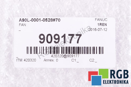 A90L-0001-0528#70 FANUC 1608VL-05W-B59 40X40X20MM, 24V VENTILIATORIUS