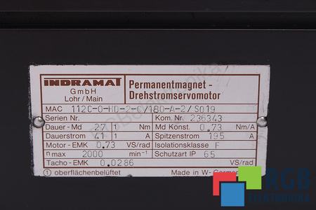 MAC112C-0-HD-2-C/180-A-2/S019 INDRAMAT