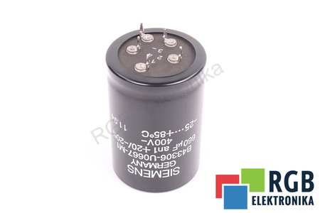 KONDENSATORIUS B43306-U0667-M1 SIEMENS 660UF, 400VDC