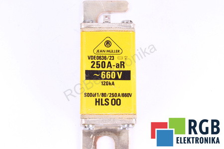 SAUGIKLIS HLS00 JEAN MULLER VDE0636/23 250A-AR, 660VAC, 120KA SAUGIKLIS