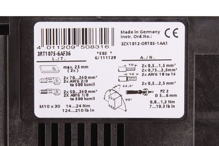 3RT1075-6AF36 SIEMENS SIRIUS 110-127V KONTAKTORIUS