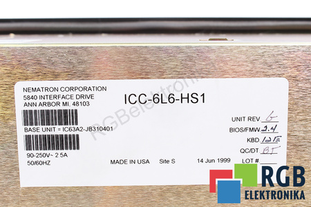 ICC-6L6-HS1 NEMATRON BASE UNIT IC63A2-JB310401