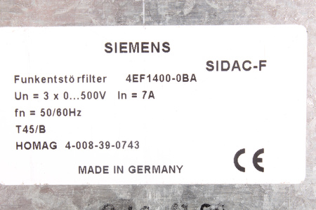 4EF1400-0BA SIEMENS 4-008-39-0743 FILTRAS