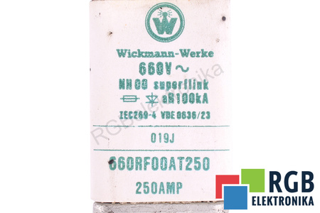 SAUGIKLIS 660RF00AT250 WICKMANN-WERKE SUPERFLINK NH00 VDE0636/23 660V, 250A