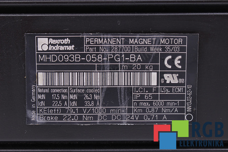 MHD093B-058-PG1-BA INDRAMAT ROTORIAUS