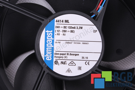 4414ML EBM PAPST 119X119X38MM, 24V, 0.132A VENTILIATORIUS