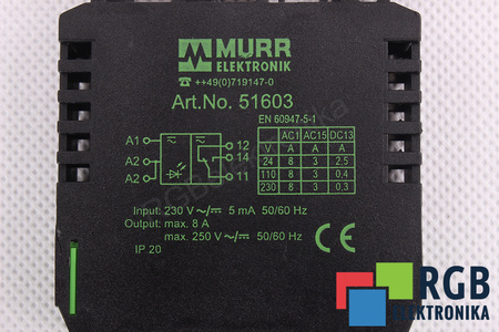 51603 MURR ELEKTRONIK 24VAC/DC 250VAC/DC 8A
