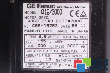 A06B-0143-B177#7000 FANUC A12/3000