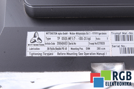 TP050X-MF1-7-0I0-2XKPL WITTENSTEIN MOTION CONTROL I=7 PAVARA