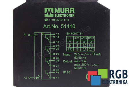 ART.NO. 51410 MURR ELEKTRONIK 250V 2A ESTAFETĖ
