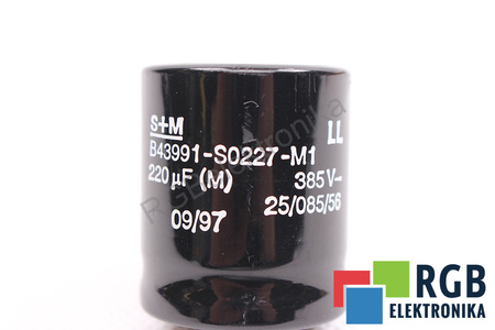 KONDENSATORIUS B43991-S0227-M1 S+M 220UF, 385VDC KONDENSATORIUS