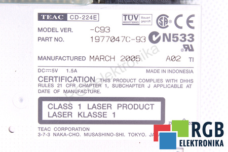 CD-224E-C93 TEAC CD-ROM DISKAS