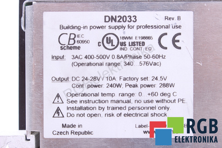 DN2033 IFM MAITINIMO ŠALTINIS