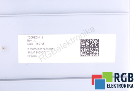 KONDENSATORIUS 70CPE00113 EPCOS B25655J8357A000N1 350UF, 800V KONDENSATORIUS