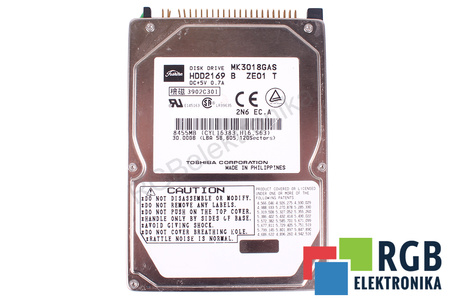 MK3018GAS TOSHIBA HDD2169 30GB, ATA, 2.5", HDD