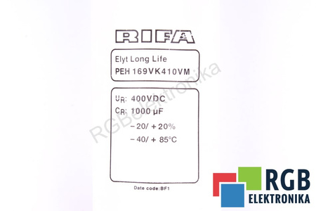 KONDENSATORIUS PEH169VK410VM IRIFA 1000UF, 400VDC KONDENSATORIUS
