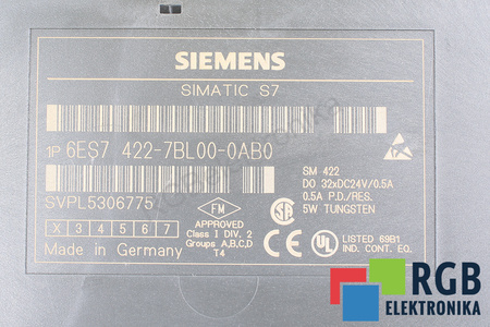 6ES7422-7BL00-0AB0 SIEMENS SIMATIC S7-400 BE JUOSTELĖS