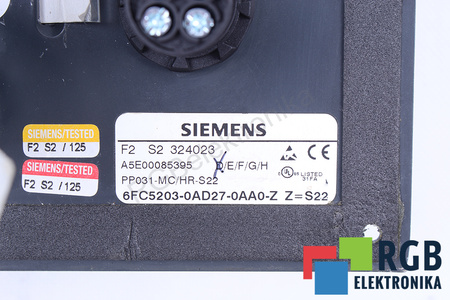 6FC5203-0AD27-0AA0-Z SIEMENS Z=S22 SINUMERIK FM- NC/810D/DE/840D/DE KLAVIATŪRA