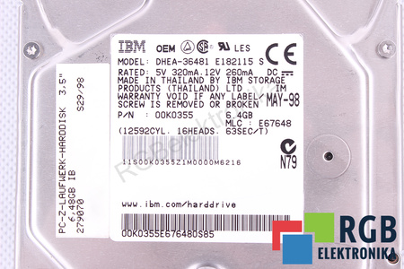 DHEA-36481 IBM LAUFWERK-HARDDISK 3.5" 6.48GB PC-Z