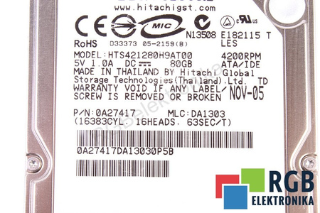 HTS421280H9AT00 HITACHI TRAVELSTAR 80GB
