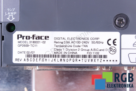 GP2600-TC11 PRO-FACE 3180021-02