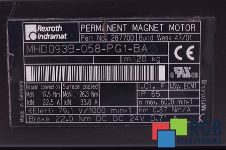 MHD093B-058-PG1-BA INDRAMAT KODAVIMO DANGTELIS