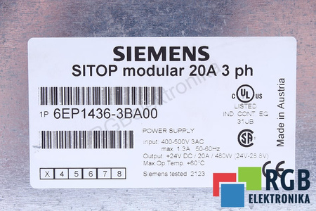 6EP1436-3BA00 SIEMENS SITOP VALDYMO SPINTOS MAITINIMO ŠALTINIS