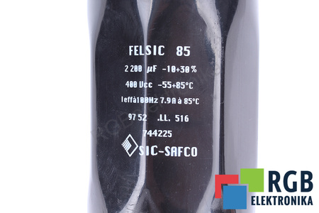 KONDENSATORIUS FELSIC85 SIC-SAFCO 2200UF, 400V KONDENSATORIUS