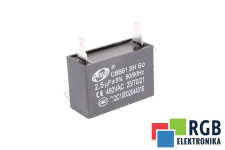 KONDENSATORIUS CBB61 SH SO SENJU 2.5UF, 450V