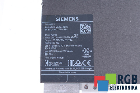 6SL3130-7TE21-6AA4 SIEMENS ACTIVE LINE MODULE