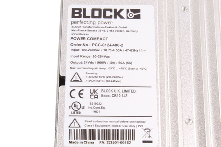 PCC-0124-400-2 BLOCK IMPULSINIS MAITINIMO ŠALTINIS