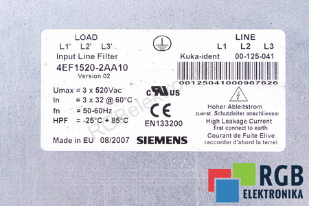4EF1520-2AA10 SIEMENS FILTRAS