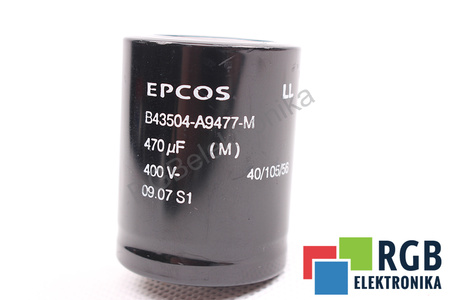 KONDENSATORIUS B43504-A9477-M EPCOS 470UF, 400V KONDENSATORIUS